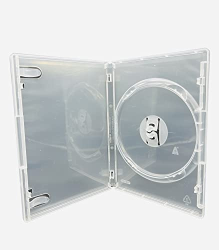 Amaray Lot de 10 boîtiers transparents simples pour DVD CD Blu-ray 1 disque de n'importe quel format avec dos de 14 mm et pochette extérieure pour incrustation d'œuvres d'art