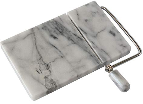 Cheese Board with White Marble Thread Italian White Marble Cheese Wire Cutter 20 cm