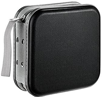 LIOVODE DVD-Tasche,48 Kapazität CD-Hülle Halter Lagerung Veranstalter Hartplastik Schutz Disc-Geldbörse für Auto (48 Kapazität, Schwarz 48)