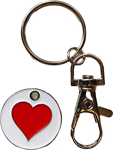 PAC Supplies Global £1 UK Trolley Coin with Keyring - Choose Your Design (Love Heart)