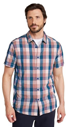 Mountain Warehouse Weekender Short Sleeved Mens Shirt - 100% Cotton Shirt, Lightweight Casual Shirt, Breathable, Comfortable Top - for Walking, Camping & Travel Rust 3XL