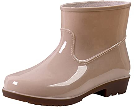 Rumity Stiefeltasche Reitstiefel Damen Stiefeletten Elastische Stiefeletten Blockabsatz Gummistiefel-Damen Regenschuhe Herren Bench Boots Damen