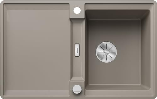 BLANCO ADIRA 45 S-F | Granite sink made of SILGRANIT tartufo | Installation type: flushmount | Reversible | For 45 cm wide base cabinets | Large bowl | Easy-care surface | [77x49x21.2 cm] | [77 x 49 x 21.2 cm] | For 45 cm wide base cabinets | Installation type: flush | Easy-to-clean surface | Reversible