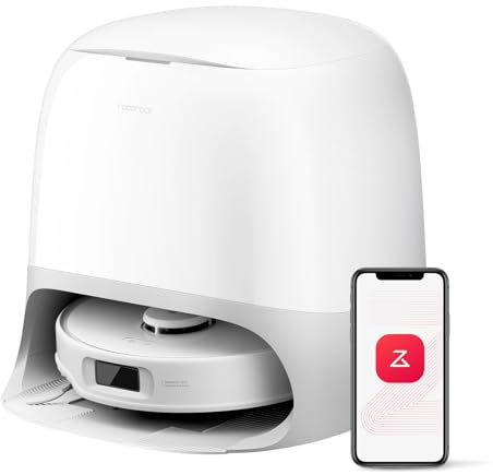 roborock Qrevo Curv S5X Saugroboter mit Wischfunktion Absaugstation, Dual Anti-Tangle-System, 18.500 Pa Saugkraft, 75°C Heißwasser-Moppwäsche, Intelligente Schmutzerkennung, All-in-One-Dock (Weiß)