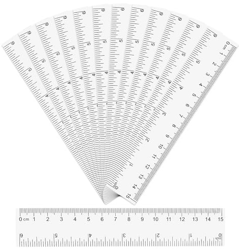 12 Pcs 15cm Rulers, 6 Inch Clear Plastic Ruler, Straight Rulers Multipack | Shatterproof, Transparent Plastic, Fade-Resistant Markings, Measuring Drafting Tool for Office Student Kids Teacher - 15CM