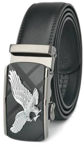 GLDFW Ceinture en cuir pour homme Style aigle Boucle automatique Ceinture de luxe réglable Ceinture de luxe Mode Business Hommes Ceintures