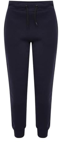 RUBAB Boys Girls Fleece Jogging Bottoms Kids Sports PE Joggers Children Unisex Fleece Trousers Classic Bottom Sweatpants Cuff Joggers Age 5-14 Years (9-10 Years, Navy)