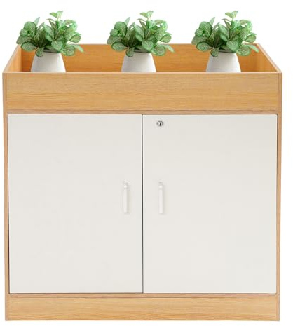 80 x 40 x 80 cm dörrskåp, förvaringsskåp med 2 låsbara dörrar, skänk, köksskåp, balkongskåp, sidoskåp, trädgårdsskåp, arkivskåp, körsbärsträfärg
