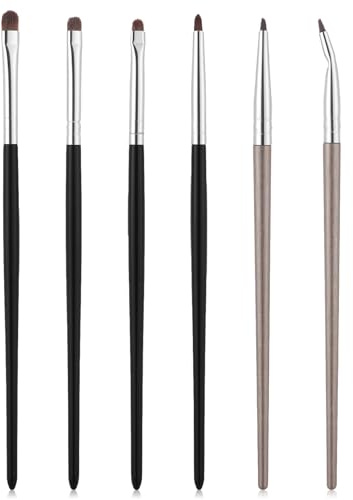 4 pinceles de maquillaje de ojos, minibrocha difuminadora para delineador de ojos, pequeños pinceles para sombra de ojos, polvos, gel, corrector en crema, iluminador, delineador de ojos, pincel de