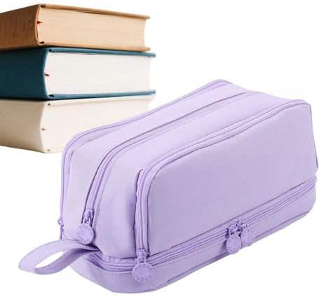 JINGLING Grande astuccio per matite – grande organizer con più scomparti, per cancellare, righello, evidenziatore, lezioni, ufficio, studente, college compleanno, Lilla, vedi descrizione, Vedi