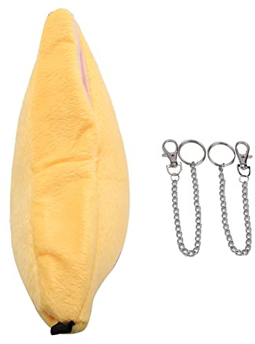 Akozon Lit Suspendu – Niche en Velours en Forme de Banane pour Petits Animaux – Balançoire et Maison de Jeu en Peluche pour Hamsters (Yellow)