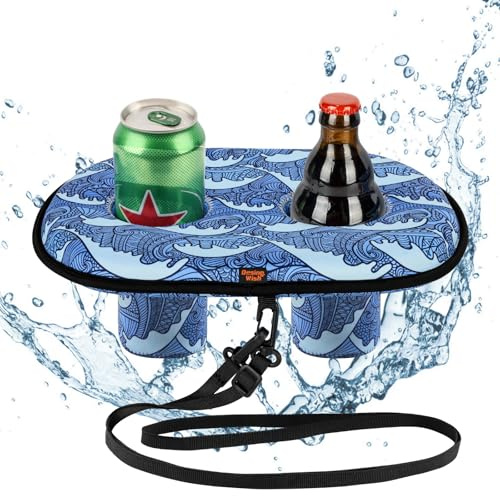 Desing Wish 1 Pezzi 2 Slot Porta Bevande Piscina Neoprene Vassoio Bar Galleggiante Piscina Porta Bicchieri Portabibite Supporto Pool Floats Holder per Bevande Mare Adulti Feste Esterno Accessori