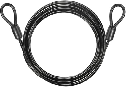 PATIKIL Security Cable Lock (4mm Dia 2.2 Meters 35kg Load, Black) | Vinyl Coated Stainless Steel, Double Loops Flexible Wire Rope, Safety Cable Luggage Lock, Suit for - Outdoor
