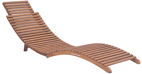 Genérico Tumbona Plegable de Madera Maciza de Teca,Mobiliario,Muebles de jardín,Asientos de Exterior,Tumbonas,Marrón,44666