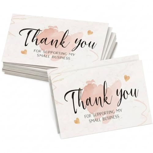 Nybrax 100 Piezas Tarjetas personalizadas, Tarjetas de agradecimiento, Tarjeta de agradecimiento individual, para amigos y familiares, tarjeta de agradecimiento regalo de agradecimiento