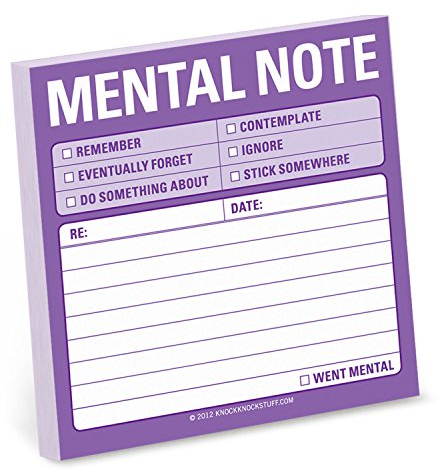1-Count Knock Knock Mental Note Sticky Notes, to Do List Notepads, 3 x 3-inches Each
