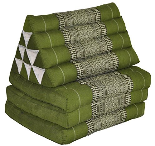 Wilai Kapok Thaikissen, Dreieck mit DREI Auflagen (81803 - grün)