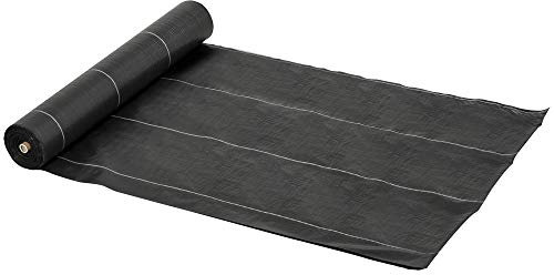 Outsunny Malla Antihierbas Malla Antihierbas 2x50 m Malla Antimaleza Malla Geotextil contra Malas Hierbas y Malezas 100 g/m² para Jardín Terraza Patio Negro