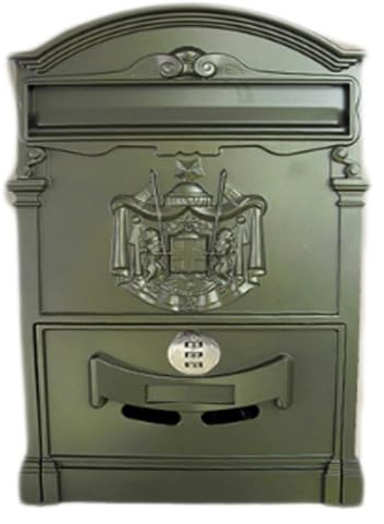 Wall-Mount Mailboxes Drop Post Box Metal Mailbox Vintage With Combination Lock Garden Ornament Coded Letterbox Wall-mounted Lockable Unique (Color : I)