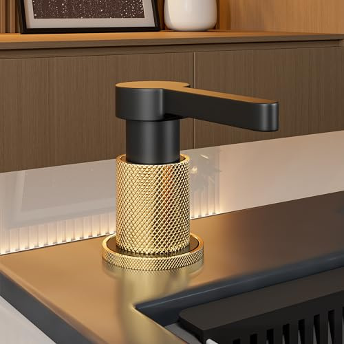 TYESTAND SD-80 All Brass Sink Soap Dispenser for Kitchen Sink Copper Pump Built in Dish Soap Dispenser with 17.6 oz(520ml) Bottle and 59(1.5m) Extension Tube Kit (Matte Black)