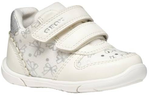Geox - B ZAPITO Girl A, Zapatillas Bebé - Mädchen, White/Silver,