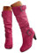Stiefeletten Damen mit Absatz Elegant Wildleder Halbstiefel mit Reißverschluss einfarbig mittelhohe Stiefel Winterstiefel Casual Bequeme Langschaft Boots Schuhe Heißes Rosa 40