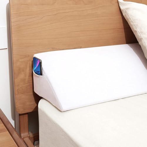 Almohada triangular de cuña para cama king size, cojín de lectura con bolsillo lateral, relleno para espacio de cama entre colchón y cabecero (193 x 25 x 15 cm, n.º 2)