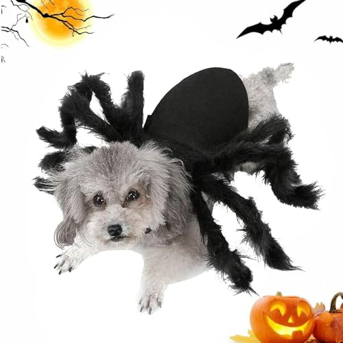 Huxibai Disfraz de araña para perros | Halloween Dress Up Props Vestidos de simulación - Condimento de Halloween, disfraz de araña fantasmal para suministros para mascotas pequeñas y medianas
