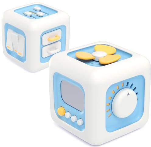 Loyzico Jouets Bebe 1 an Cube d'Activité 6 en 1 pour Garçons Filles, Sensoriels Montessori Jouets Enfant, Jouets de Voyage pour de 1 à 3 Ans, Jeux Bebe Cadeaux 12 Mois