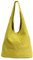 AMBRA Moda Damen Ledertasche Shopper Wildleder Handtasche Schultertasche Beuteltasche WL818 (Gelb)
