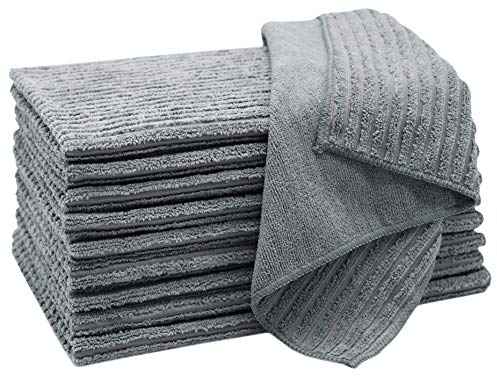 ZOLLNER 10er Set Microfaser Poliertücher, Fenstertücher, 45x65 cm, grau