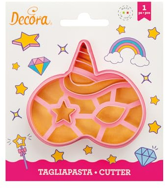 Decora, 0255100 Einhornmasken-Ausstechformen-Set, Das ideale Set zur Herstellung von Fondant- oder Gummidekorationen, Made in Italy, Patentiertes Design.