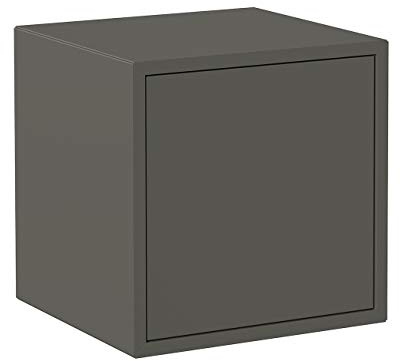 Iconico Home QBE Cubo da parete, con anta apertura a pressione, Ingresso, Soggiorno, Camera da letto, Cameretta ragazzi, Studio, 37,5x35xh37,5 cm, Grigio scuro