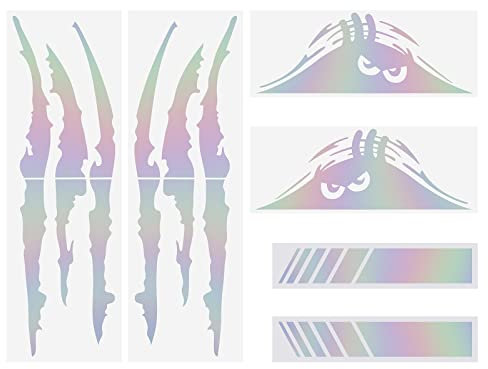 6 st klo märken bilklistermärke backspegel klistermärken monster skrämmande ögon bildekal självhäftande klistermärke bildekoration PET färger