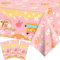 Groovy Party Tischdecke, Kunststoff-Tischdecken für Partys Einweg rosa Tischdecke für Partys, Geburtstag Tischdecke Rechteckige Kunststoff-Tischdecke für Party 3Pcs Tischdecke Geburtstag