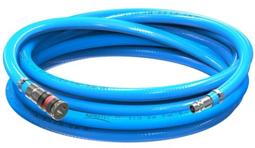 AUPROTEC Set di tubi per aria compressa, 8 mm, diametro interno 10 m, tubo in PVC, con giunto di sicurezza S2000 per compressore ad aria compressa, tubo compressore AUPROTEC altamente flessibile
