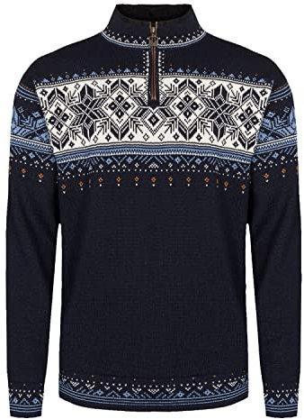 Dale of Norway Blyfjell Maglione Uomo in Lana – Pullover Norvegese Classico, 100% Lana Leggera, Design Tradizionale Elegante per Uso Quotidiano Taglia L