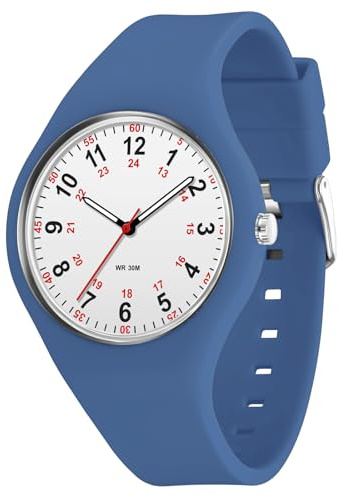 Facasu Orologio bambini analogico,impermeabile,al quarzo, di lunga durata,cinturino morbido,facile da leggere,regalo per adolescenti di età superiore agli 8 anni (Blu scuro)