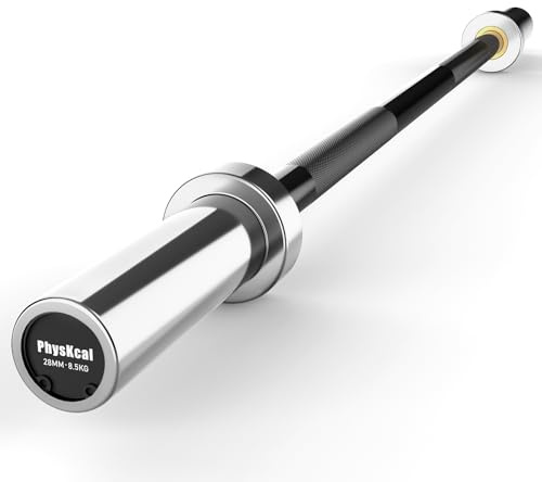 PhysKcal Barra de entrenamiento compacta de 4 pies con mangas de 2 pulgadas, barra corta para rizos de bíceps, tríceps, barra pequeña para mujeres, principiantes y jóvenes, cromo y negro