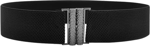 JAMAKALA Wide Stretchy Belts for Women, Vintage Elastic Waist Belts, Adjustable Cinch Belt with Buckle, Trimmer Stretch Waistband, Fashion Ladies Belt for Dresses