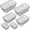 Metall Aufbewahrungskorb schwarz je 2x 25/21 / 15 cm - 6er Set - Regal Gitterkorb ineinander Stapelbar - Drahtkorb Metallkorb Korb für Regal Schrank Küche Büro