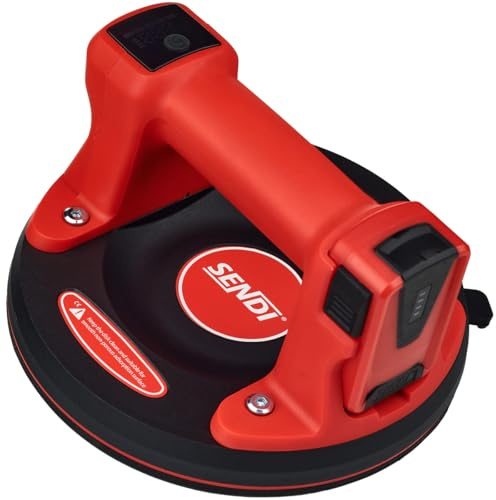 Ventosa automática de vacío para baldosas SENDI ASC-21 NG, pantalla digital, levante con superficies secas, lisas, porosas e irregulares, azulejos, cerámica, gres o vidrio, max 130 kg
