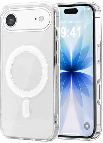 Yoedge Magnétique Coque pour Apple iPhone 17 Air 6,5, [Compatible avec MagSafe] Ultra Mince Silicone TPU + PC Housse de Protection Anti-Choc Anti-Rayures Bumper Etui pour iPhone 17 Air, Transparente
