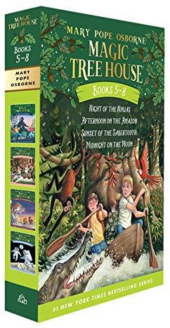 Magic Tree House Volumes 5-8 Boxed Set: Night of the Ninjas / Afternoon on the Amazon / Sunset of the Sabertooth / Midnight on the Moon (Magic Tree House (R))
