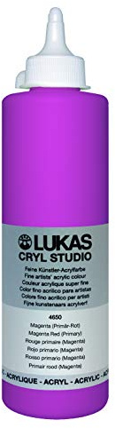 LUKAS Cryl Studio 500ml Premium Quality Acrylic Paint - Magenta (Primary Red)