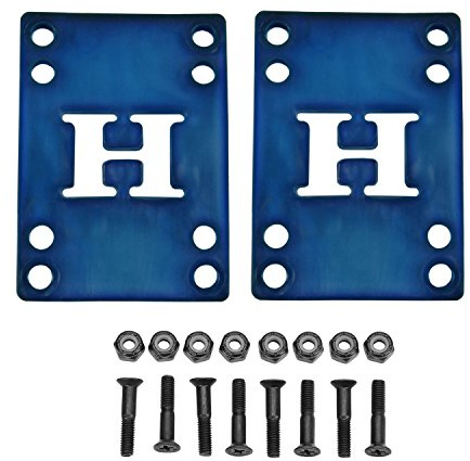 H Block Skateboard Blue Riser Pads 1/8 in & 1 in Phillips Hardware Nuts & Bolts
