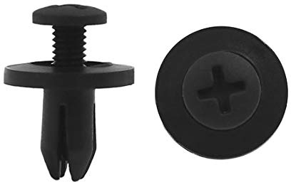 sourcing map 100Pcs Fermoir Boucle Porte Plastique Type Pousser Rivet vis Agrafe Tapis Garniture 6mm Noir