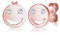 Elli Ohrringe Damen Smiley Emoji mit Kristall in 925 Sterling Silber Rosévergoldet