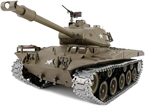 HengLong Modified Edition 1/16 2.4ghz Remote Control US M41A3 Walker Bulldog Tank Model(360-Degree Rotating Turret)(Steel Gear Gearbox)(3800mah Battery)(Metal Tracks &Sprocket Wheel)
