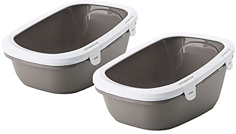 2er Sparpack Katzentoilette Katzenklo Schalentoilette Simba mit Rand + Siebeinsatz